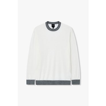 ARMANI EXCHANGE 남성 울 블렌드 롱 슬리브 스웨터( A415132008)오프 화이트