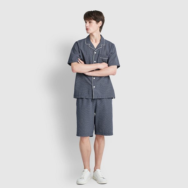 남 시어서커 패턴 5부 파자마 세트 J216201107057