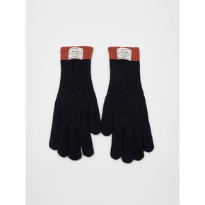 TWO TONE RIBBED LONG GLOVES_4COLORS_BLACK