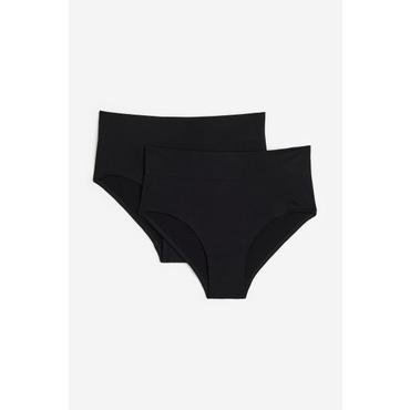 H&M 심리스 Bikini 팬티 2피스 세트 블랙 1176108001