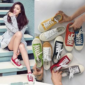 소프달링 여성 8컬러 3cm 키높이 캔버스화 스니커즈 운동화 봄 여름 가을 겨울 학생 단화 슈즈
