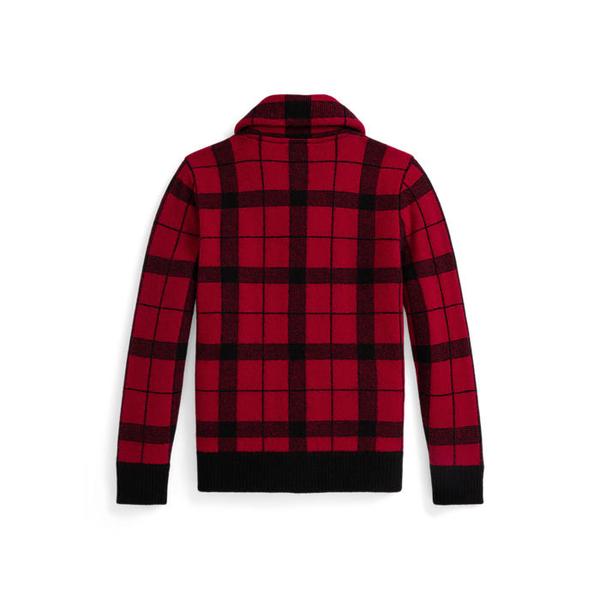 폴로 키즈 남아 2-7세 플래드 울 숄 칼라 카디건(CWPOSWEB6820662600)