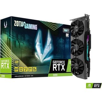  미국 조텍 그래픽카드 ZOTAC Gaming GeForce RTX™ 3090 Trinity OC 24GB GDDR6X 384bit 19.5 Gb