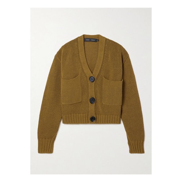 프로엔자슐러 소피아 크롭 코튼 혼방 가디건 머스타드 옐로 1647597342106838