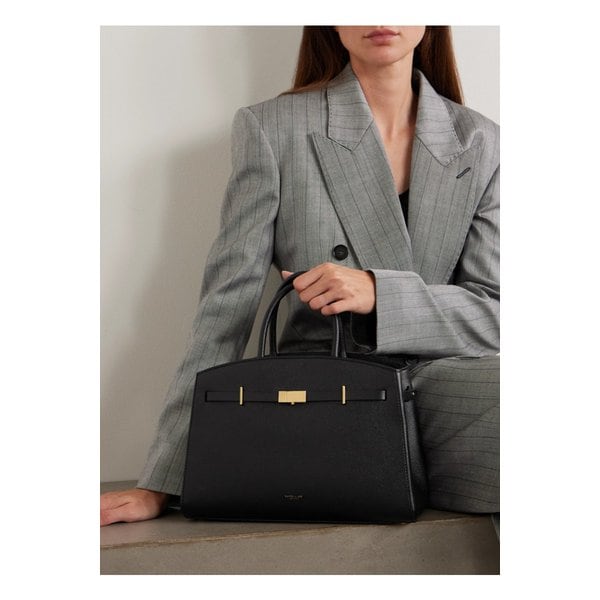 드멜리어 더 허드슨 텍스처 가죽 토트 블랙 46376663162913576