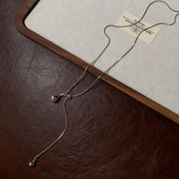 [옷자락] 여자 데일리 세련된 심플 물방울 드롭 목걸이