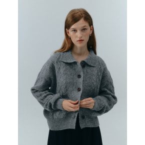 Scotland Wool Collar Cardigan (Gray)