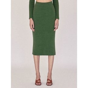 Green Arles Midi knit Pencil Skirt