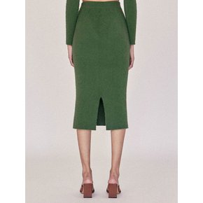 Green Arles Midi knit Pencil Skirt