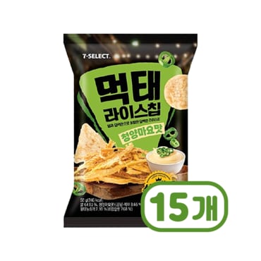  세븐일레븐 먹태 라이스칩 청양마요맛 봉지스낵 50g x 15개