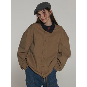 Color Block Golden Cara Barber Hunting Trucker Jacket Jumper [Beige]