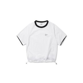 여성 우븐메쉬 컬러배색 티셔츠, LWTAM23071WHX
