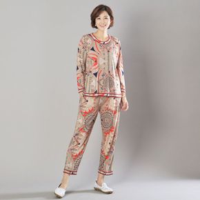 엄마옷 면기하학나염 상하세트홈웨어 MQG128683 마담 미시옷 중년여성의류 빅사.._P328492598