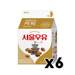 서울우유 커피우유 팩음료 300ml x 6개