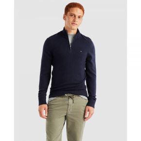 5022085 Tommy Hilfiger Merino Wool Mock Turtleneck Jumper - Desert Sky