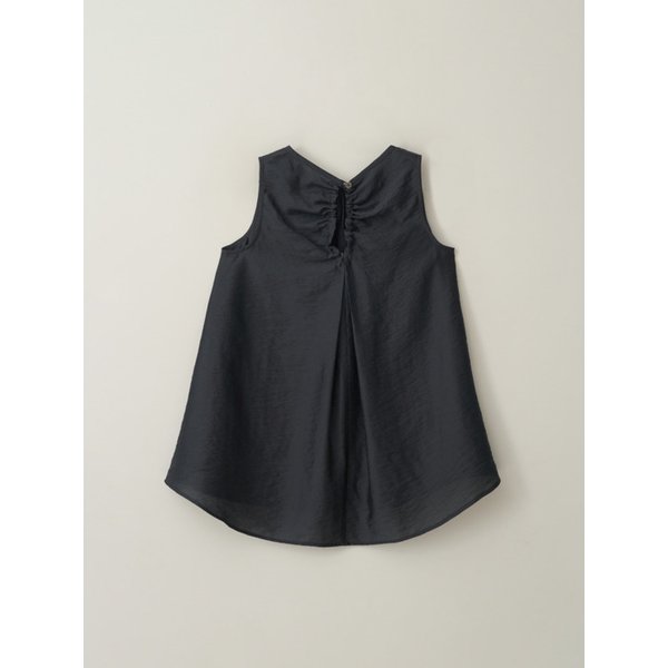 BACK SHIRRING SLEEVELESS BLOUSE DARK GRAY MBESTO006DG