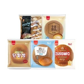 [JH삼립] 봉지빵 5종 10봉 택크림빵/단팥빵/우카빵/밀크요팡/데니쉬