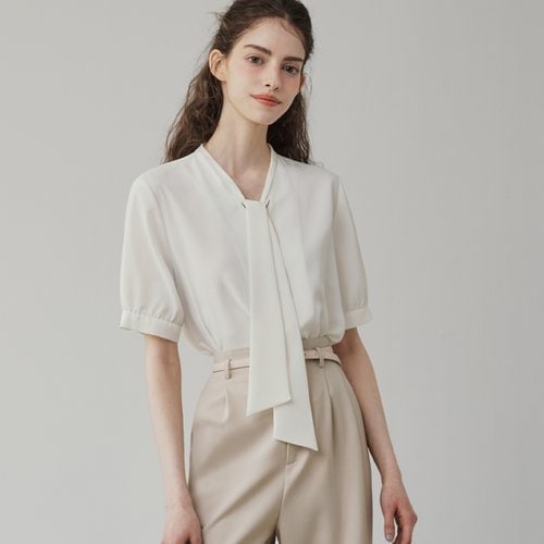 제로스트릿 [7컬러] 반팔 타이 블라우스 (ZMMFSH218)