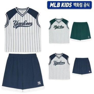 MLB키즈 25SS 바시티 스포티브 스트라이프 민소매  세트 (2color) 7ATKV0153/7ASPV0353