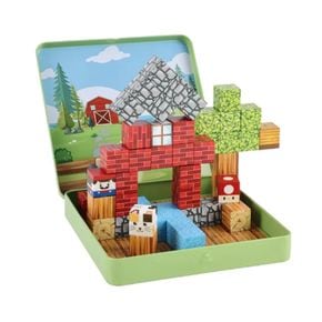 큐브맥스 자석블럭 틴케이스 미니큐브블럭49pcs 휴대용 유아마그네틱블럭세트