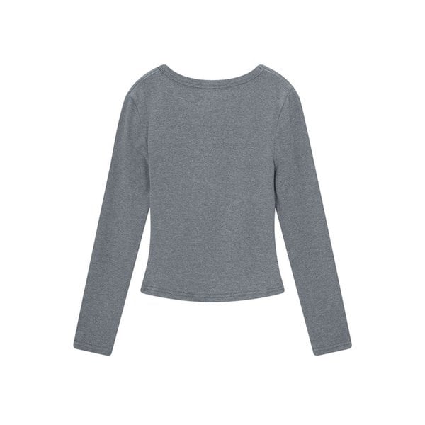 PINTUCK LOGO TEE-GRAY