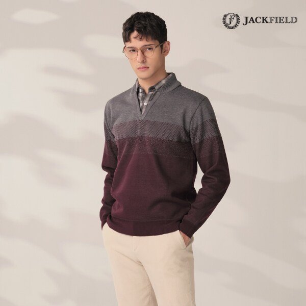 [잭필드][1종] 남)브로 스웨터본딩 레이어드셔츠A 버건디
