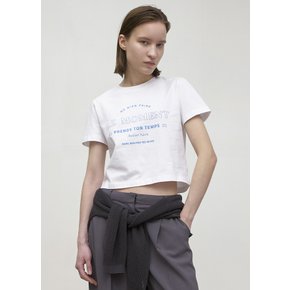 (T-6810)SOLID LE MOMENT CROP TEE