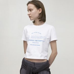 (T-6810)SOLID LE MOMENT CROP TEE
