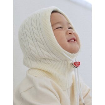 더로하 [KIDS] 스너그 케이블 가을겨울 바라클라바 크림