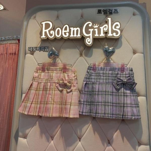 확대된 대표 로엠걸즈 DP01 리본장식 주름스커트 RGWH24S5C(1)