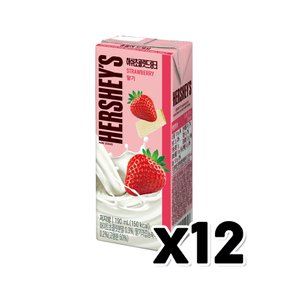 허쉬 초콜릿드링크 딸기 팩음료 190ml x 12개