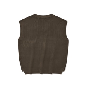 SP OVERSIZE SIDE SLITS KNIT VEST-BROWN