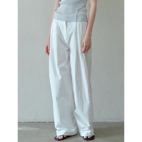 natural cotton wide pants (white)