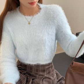 엘루노 헤이븐 퍼 크롭 스웨터_P376161563