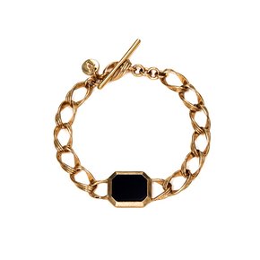 Onyx Signet Chain Bracelet