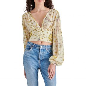 4626012 Steve Madden Leilani Floral Plunge Neck Crop Top