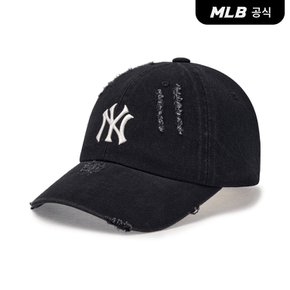 [코리아공식] 데미지 워싱 데님 언스트럭쳐 볼캡 NY (Black)