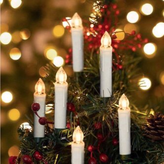 쇼핑의고수 크리스마스 트리 LED 촛대 오너먼트 캔들 장식