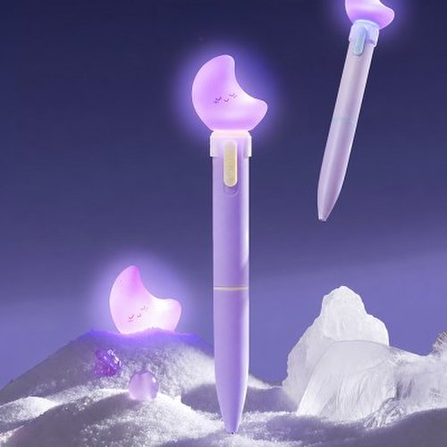 LED 볼펜 2종세트 문라이트(퍼플) 빛나는 네온 선물용 필기구 0.5mm