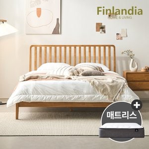 핀란디아 마틴L 원목 퀸침대Q+독립매트리스(드림온24)