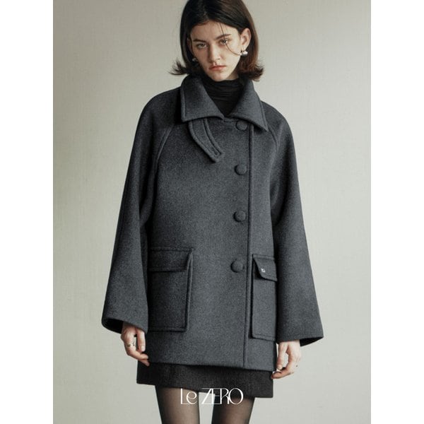 [2컬러] 르제로 사이드 버튼 포인트 울 코트