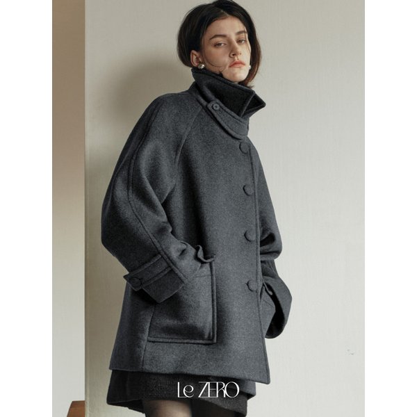 [2컬러] 르제로 사이드 버튼 포인트 울 코트