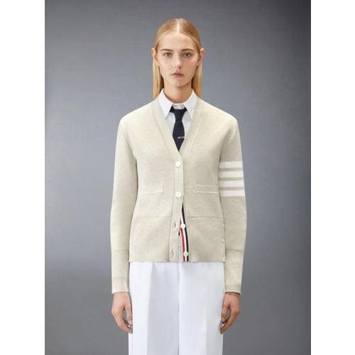 톰브라운 코튼 4바 밀라노 클래식 브이넥 가디건 FKC207A 00219 260 BEIGE DOM