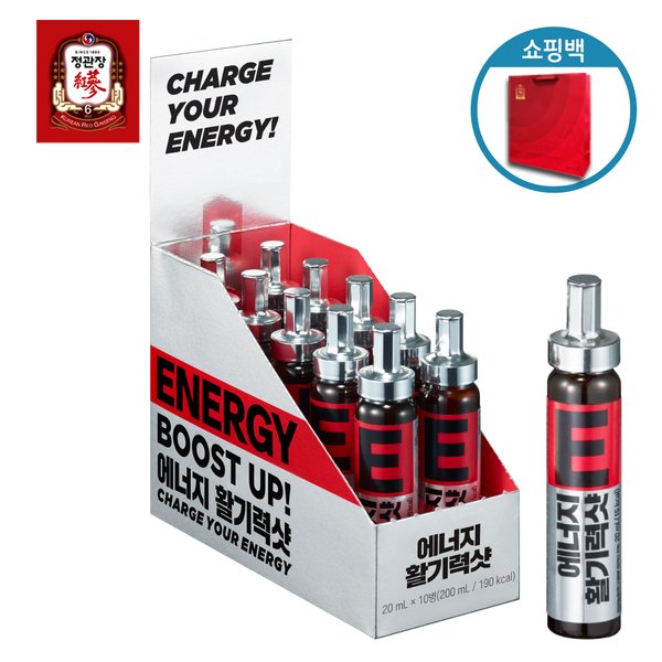 에너지 활기력 샷 20ml 10병 + 쇼핑백 포함