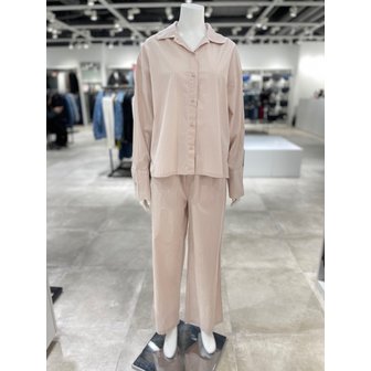 Calvin Klein Underwear [파주점] [CK언더웨어] 여성 포플린 슬립 롱 슬리브 탑 팬츠 세트 QS7243-Q8U/QS7242-Q8U