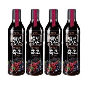 샘표 백년동안 현미발효 흑초 산머루 복분자 900ml x 4개