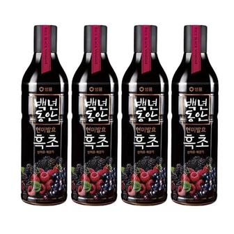  샘표 백년동안 현미발효 흑초 산머루 복분자 900ml x 4개