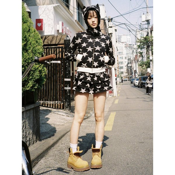 Angel of Star Ruffle Skirt - BLACK