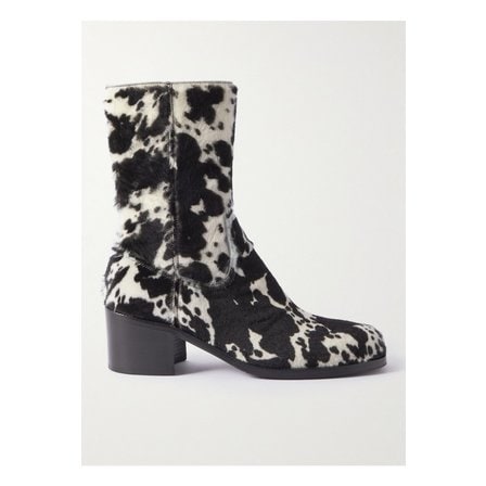 드리스반노튼 Printed Calf Hair Boots 블랙