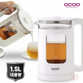 1.5L 대용량 전기포트 원터치 급속가열 내열강화유리 무선 전기 커피 주전자